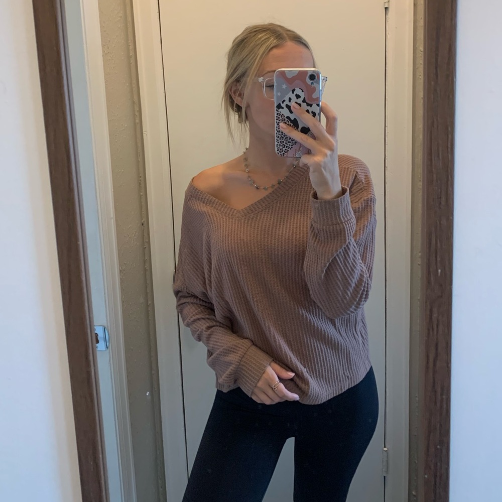 Blush v-neck sweater